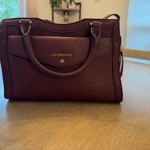 Liz Claiborne Deep Red Satchel